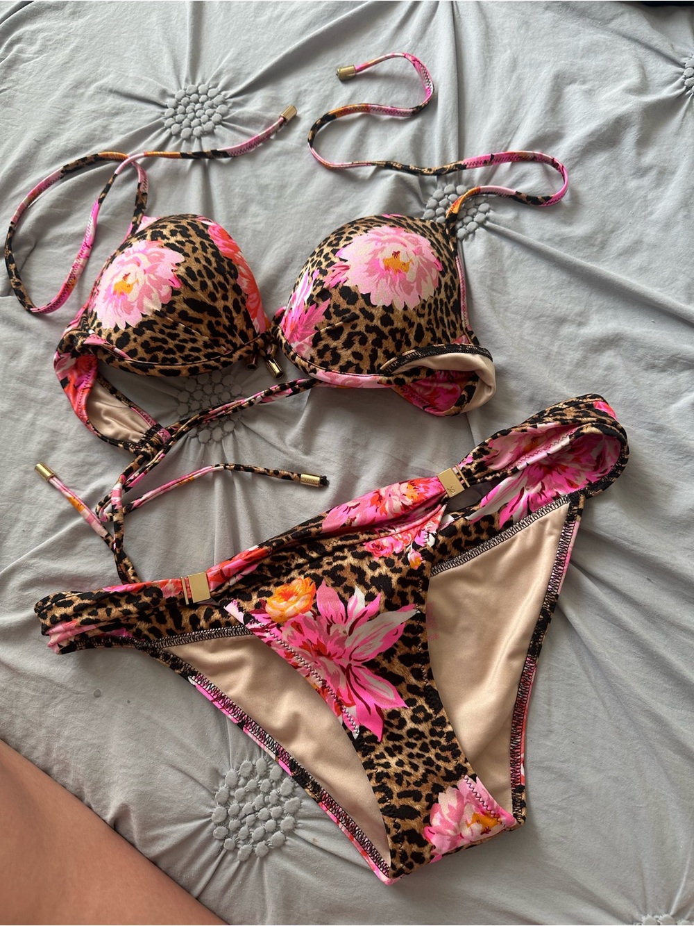 Victoria's Secret Leopard & Pink Floral Bikini